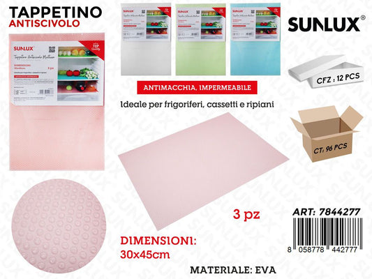 Sunlux Tappetino Antiscivolo Eva 3PCS Ass. 30*45CM