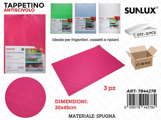 Sunlux Tappetino Antiscivolo Spugna 3PCS Ass. 30*45CM