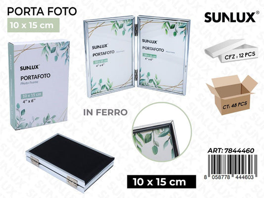 Sunlux Portafoto Piegh. in Ferro Arg. 10*15CM
