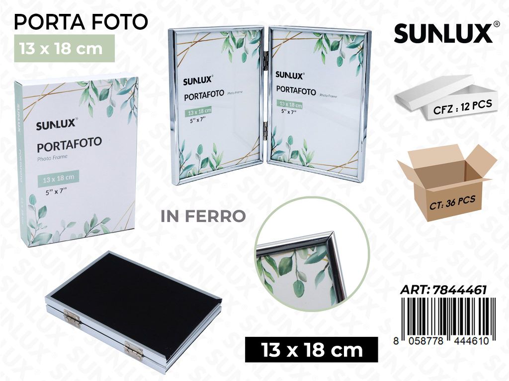 Sunlux Portafoto Piegh. in Ferro Arg. 13*18CM