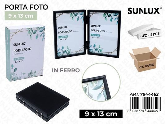Sunlux Portafoto Piegh. in Ferro Nero 9*13CM