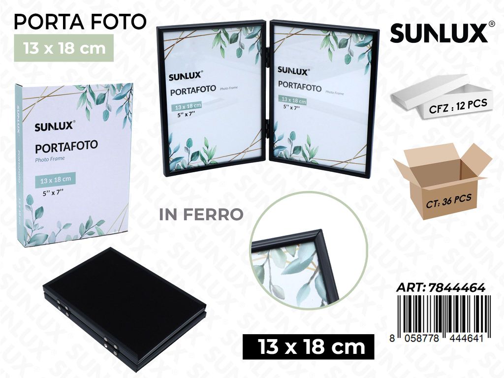 Sunlux Portafoto Piegh. in Ferro Nero 13*18CM