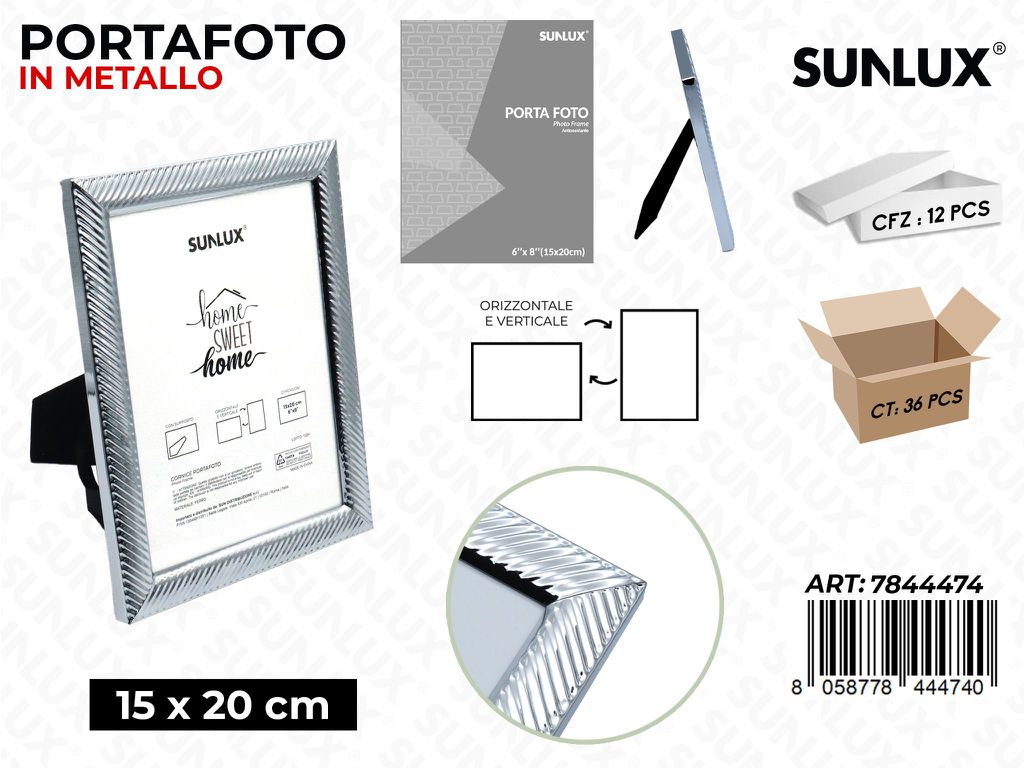 Sunlux Portafoto Metallo c/ Supp. 15*20CM