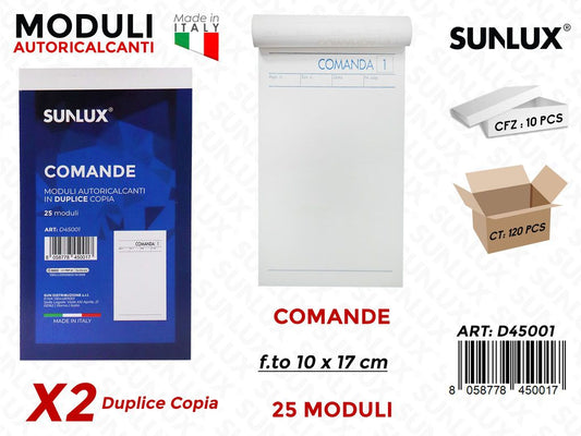 Blocco Comande 2COPIE 25 Mod. 16.8*10CM
