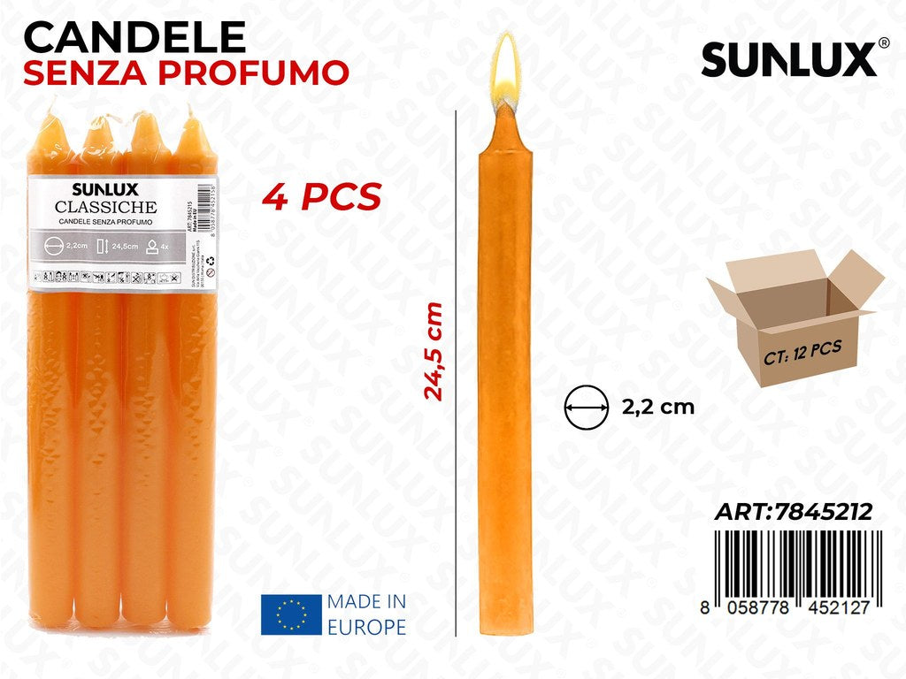 Candela Classica Arancio 2,2*24,5CM 4PZ da 12