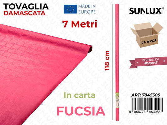 118CM*7MT TOVAGLIA FUCSIA  DAMASC. /PZ DA 16**
