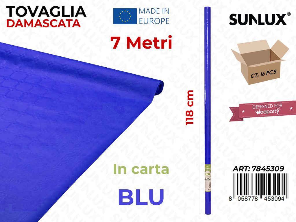 118CM*7MT TOVAGLIA BLU SCURO DAMASC. /PZ DA 16**