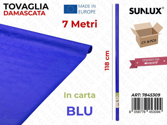118CM*7MT TOVAGLIA BLU SCURO DAMASC. /PZ DA 16**