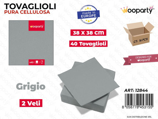 38*38CM TOVAGLIOLI GRIGIO 40PCS