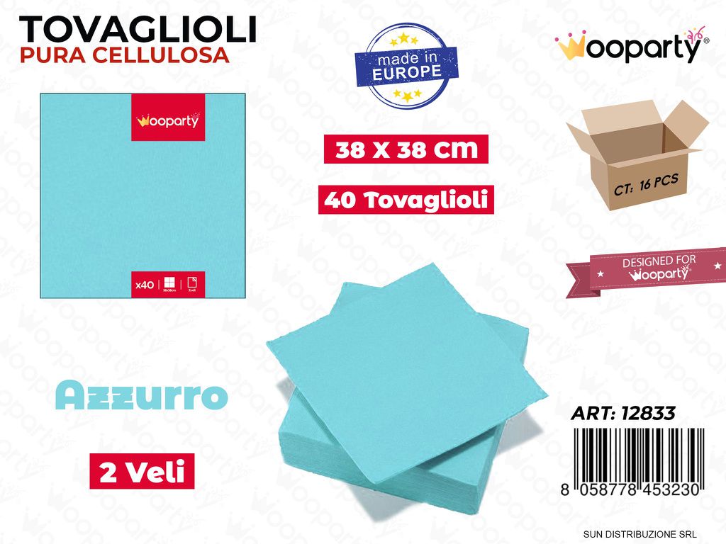 38*38CM TOVAGLIOLI AZZURRO 40PCS
