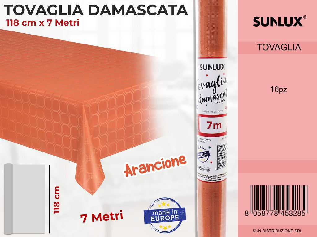 118CM*7MT TOVAGLIA ARANCIONE DAMASC.