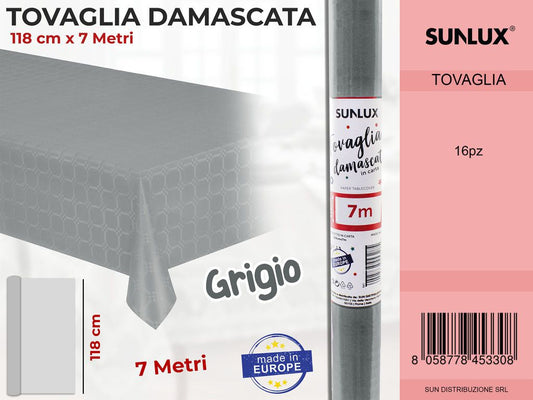 118CM*7MT TOVAGLIA GRIGIO DAMASC.