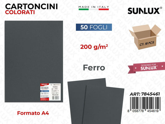 Cartoncino Ferro 200GR F.to A4 50FF