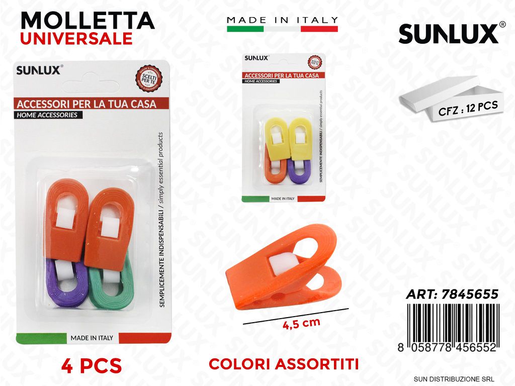 Molletta Universale Col. Ass. 4PCS 4.5CM