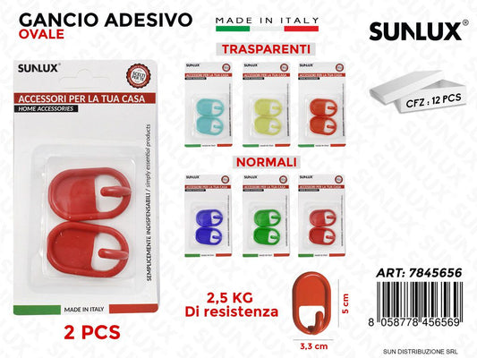 Gancio Adv Ovale Col. Ass. Max 2.5KG 2PCS