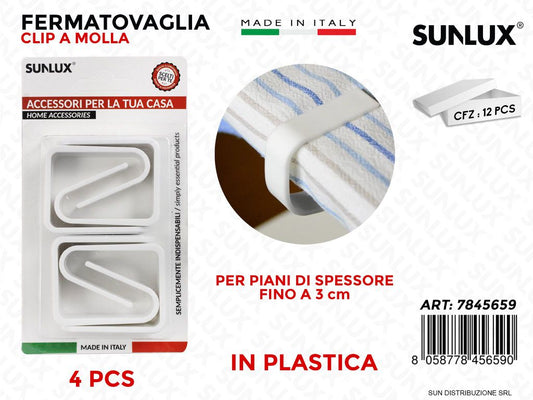 Fermatovaglia a Molla Bianco 4PCS