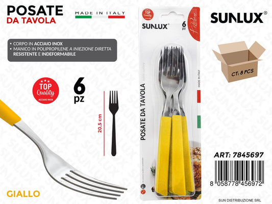 Forchette in Acciaio Inox Giallo 6PCS 20.5CM