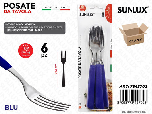 Forchette in Acciaio Inox Blu 6PCS 20.5CM