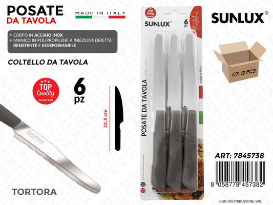 Coltello da Tavola Acciaio Inox Tortora 6PCS