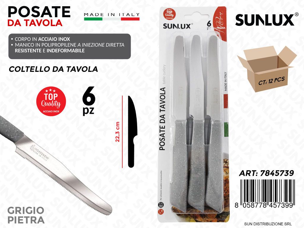 Coltello da Tavola Acciaio Inox Gr. Pietra 6PCS