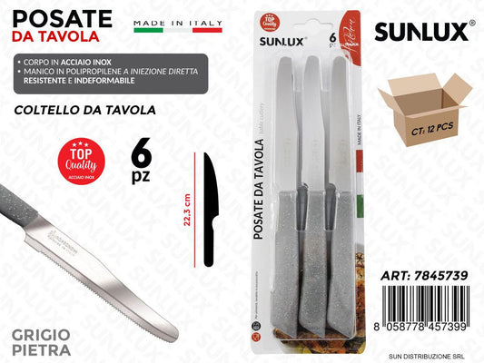Coltello da Tavola Acciaio Inox Gr. Pietra 6PCS