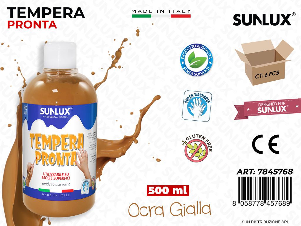 Tempera Pronta Ocra Gialla 500ML