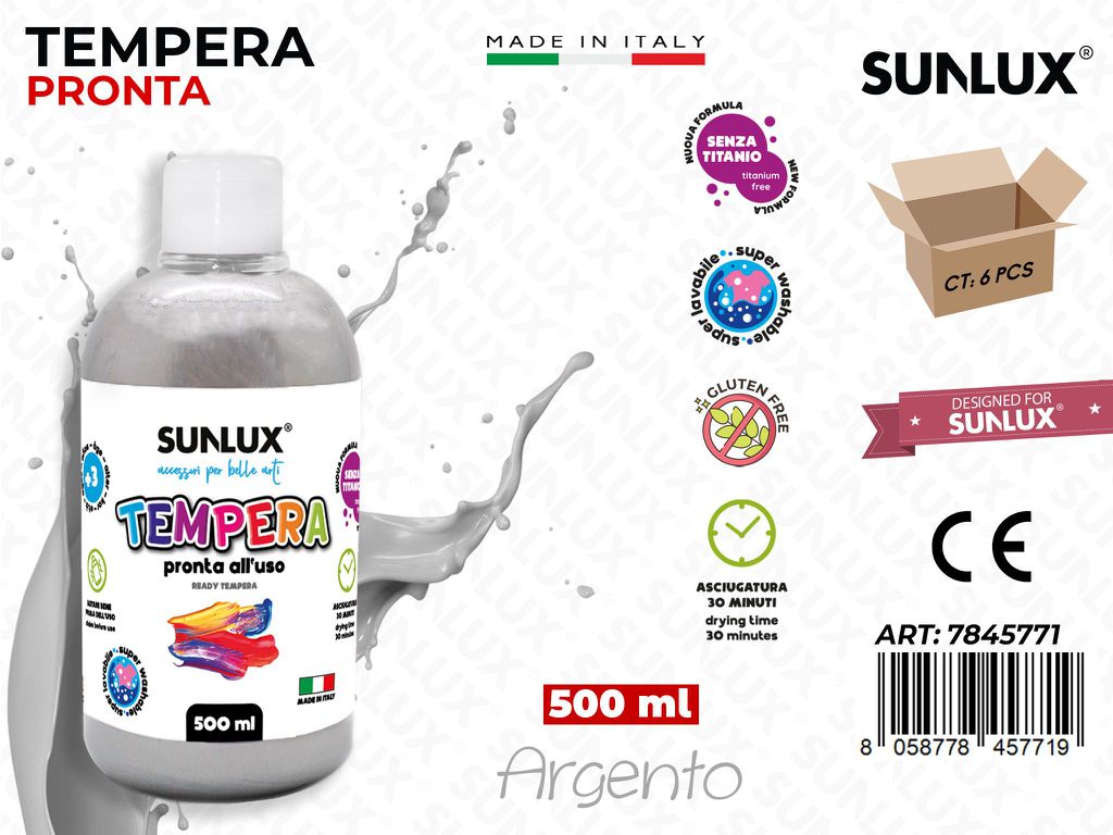 Tempera Pronta Argento 500ML