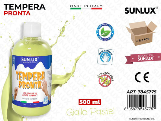Tempera Pronta Giallo Pastel 500ML