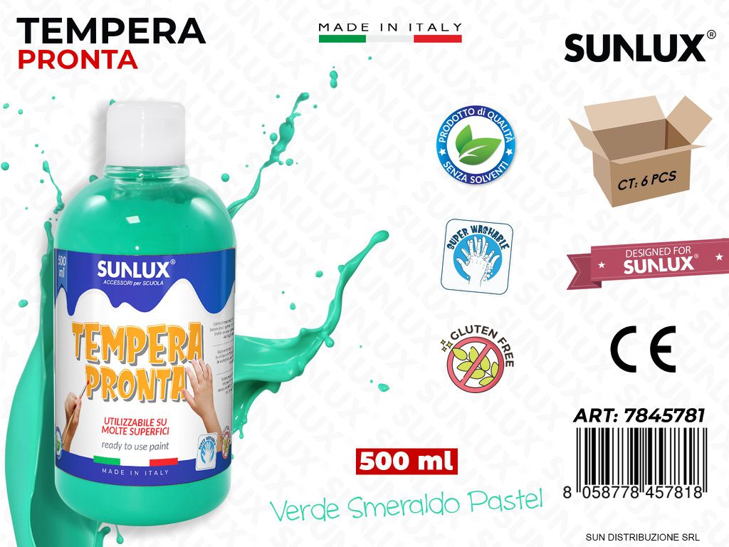 Tempera Pronta Verde Smeraldo Pastel 500ML