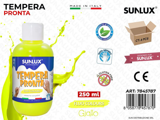 Tempera Pronta Giallo Fluo 250ML