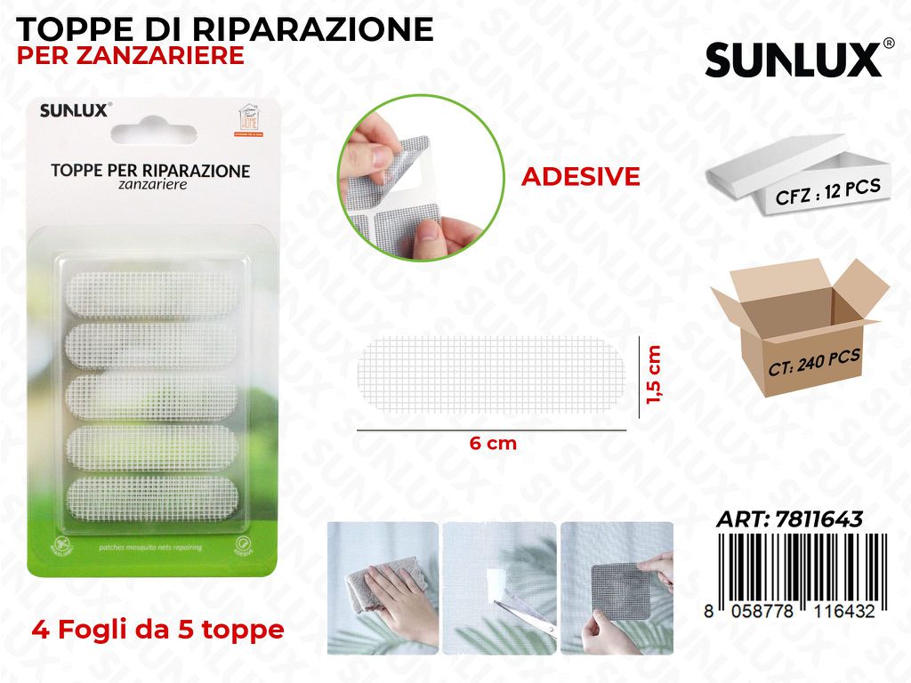 Toppe Ripar. Adv Zanzariere Bia. 4FF 20PCS 6*1.5CM