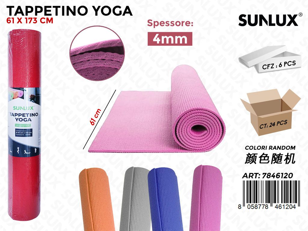 Tappeto Yoga Colori Ass. 173*61CM* 4MM