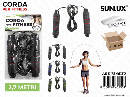 CORDA PER FITNESS 2.7MT COL. ASS. /PZ DA 6**