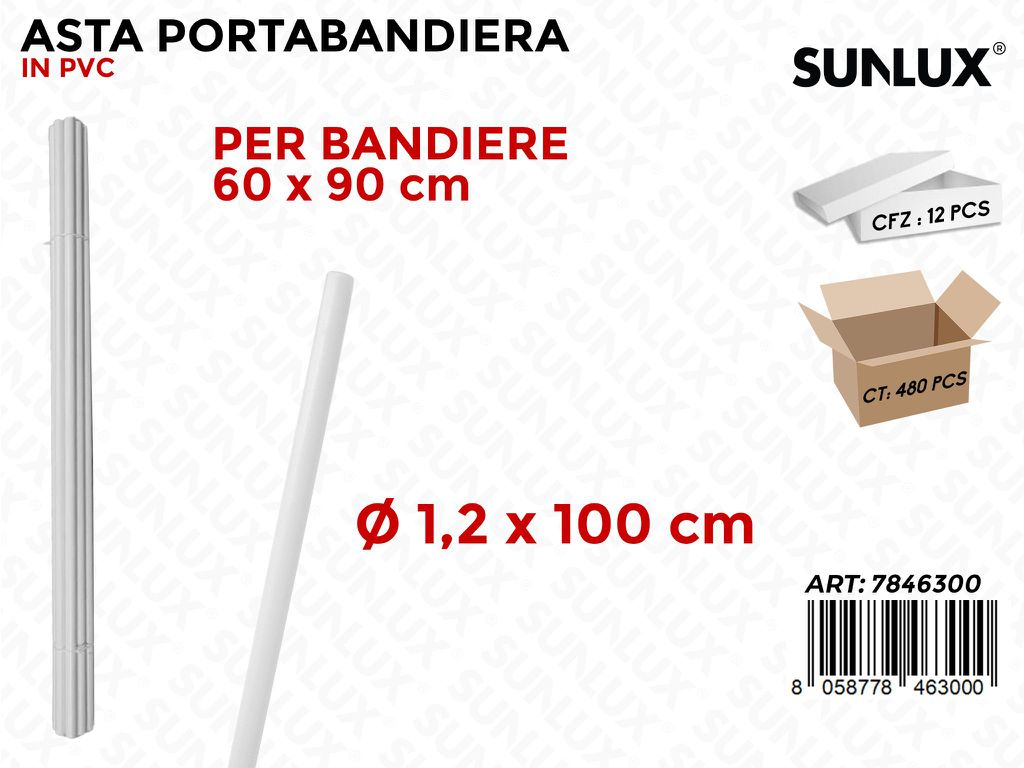 Sunlux Asta Portabandiera Pvc D.1.2*100CM