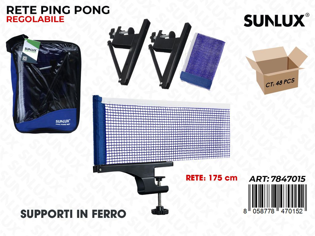 Sunlux Rete Pingpong Regolabile 175CM