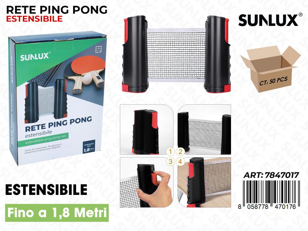 Sunlux Rete Pingpong Estensibile 1.8MT