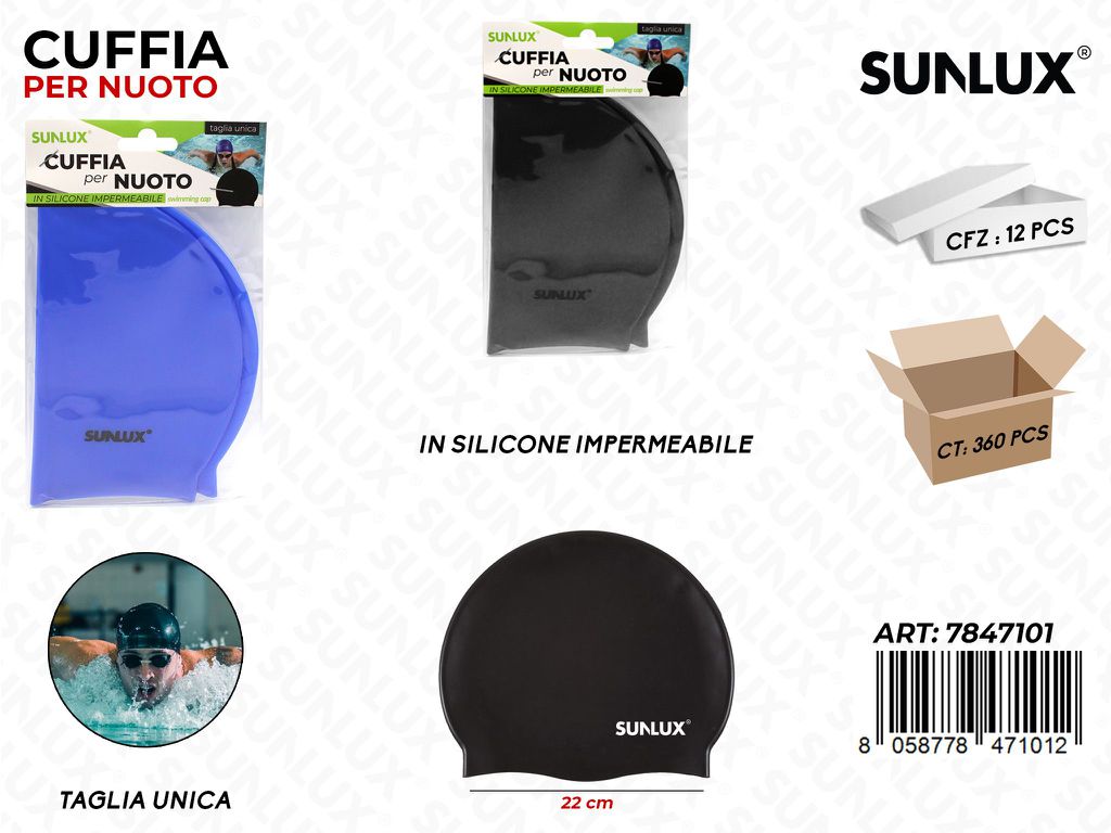 Sunlux Cuffia per Nuoto Silic. Col.ass. 22CM