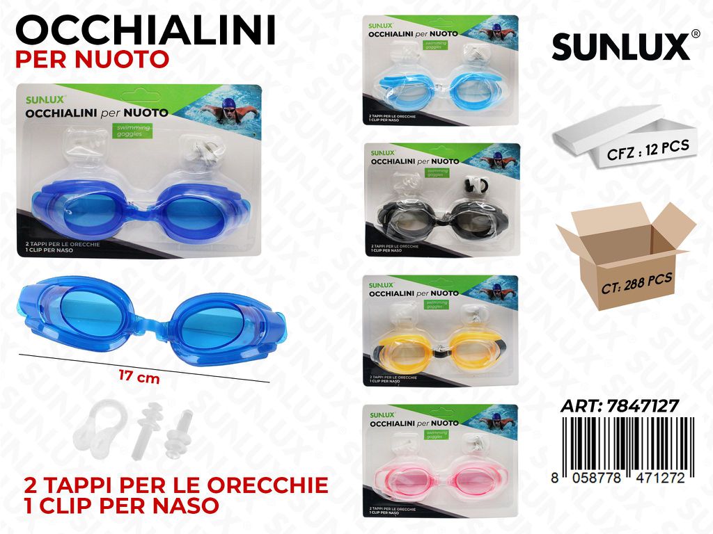 Sunlux Occhialini per Nuoto c/ Acc.