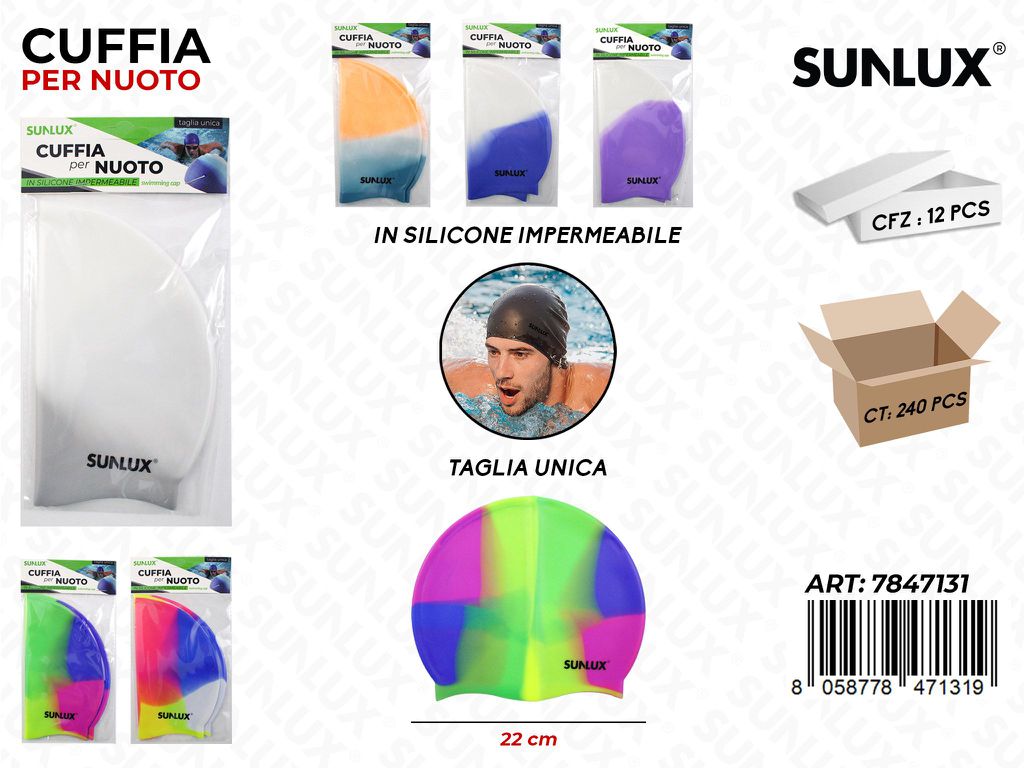 Cuffia Per Nuoto Silicone Ass. 22Cm