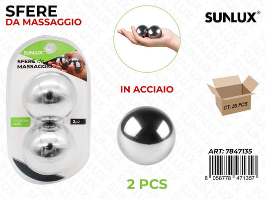 Sunlux Sfere da Massaggio in Acciaio 2PCS