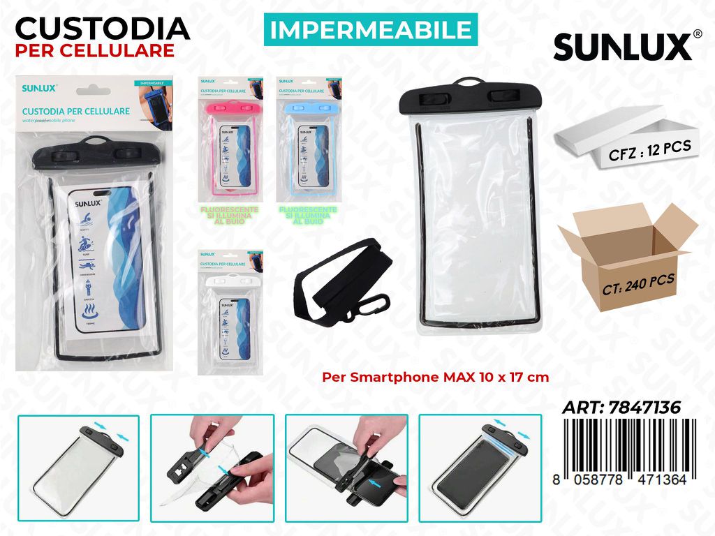 Sunlux Custodia per Cellulare Imperm. 10*17CM