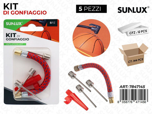 KIT PER GONFIAGGIO 5PCS ASS. /PZ DA 12**