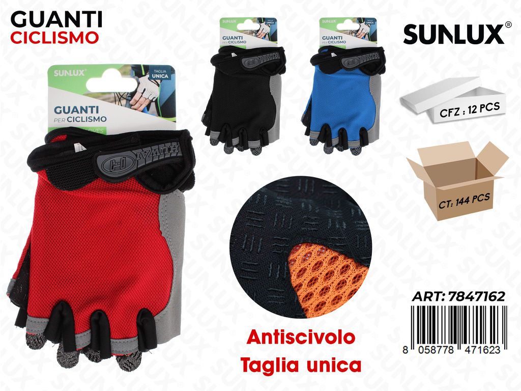 GUANTI CICLISMO ANTISC. ASS TG. U / PZ DA 12**