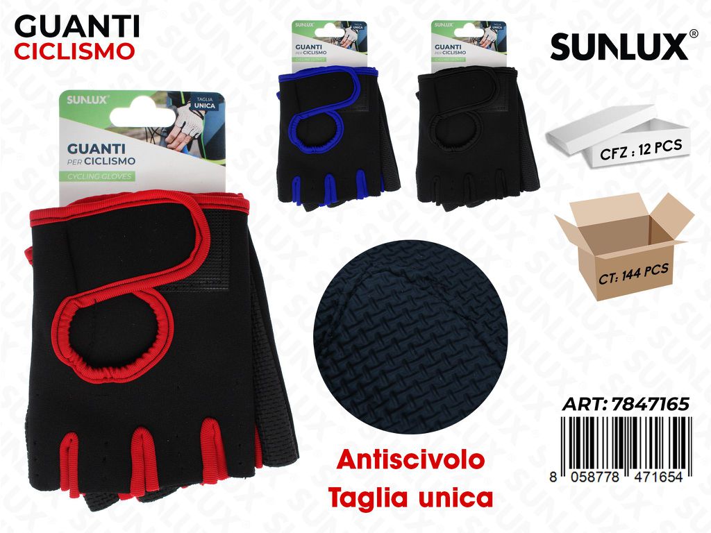 GUANTI CICLISMO ANTISC. ASS TG. U / PZ DA 12**