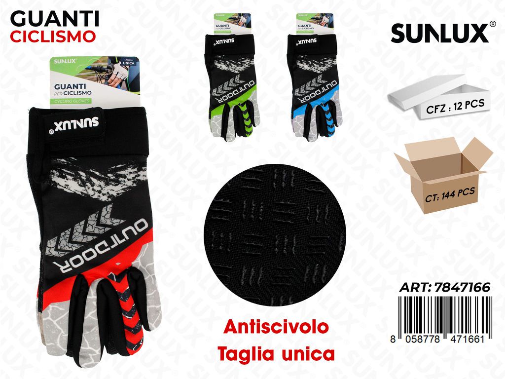 GUANTI CICLISMO ANTISC. ASS TG. U / PZ DA 12**