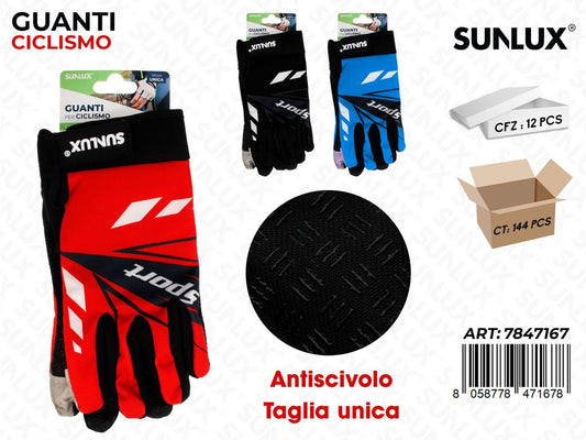 GUANTI CICLISMO ANTISC. ASS TG. U / PZ DA 12**
