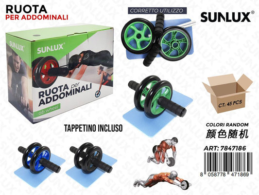 Sunlux Ruota per Addominali c/ Tappeto Ass.