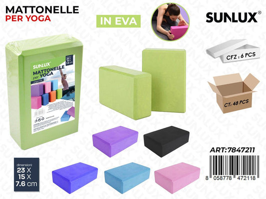 Mattonelle per Yoga in Eva Col. Ass. 23*15*7.6Cm