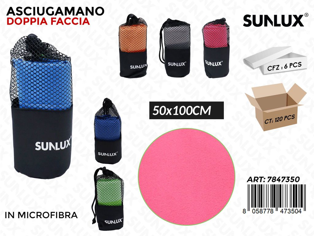 Sunlux Asciugamano Sportivo Microf. 50*100CM Ass.