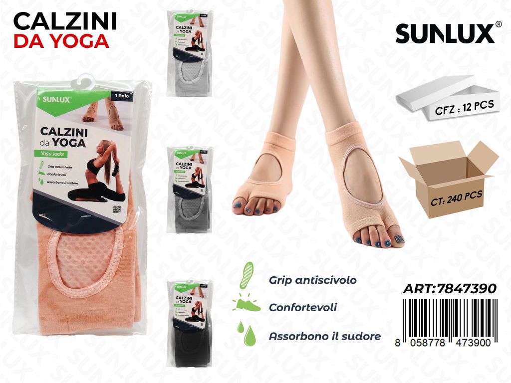 Sunlux Calzini da Yoga 1 Paio Col. Ass.